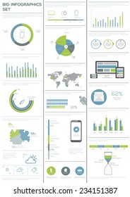 BIg Detail Infographic Vector Illustration. World Map And Information Graphics