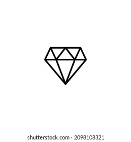 Big diamond icon. Outline big diamond vector icon for web design isolated on white background