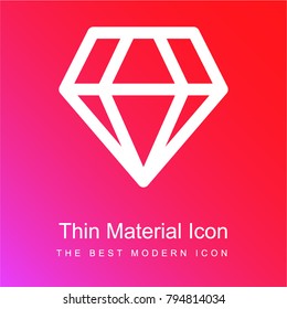 Big diamond red and pink gradient material white icon minimal design