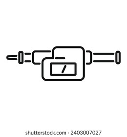 Big digital micrometer icon outline vector. Scale tool. Number metal object