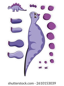 big dino creature dinosaur paper cut paste printable learning sheet kids activity for kids