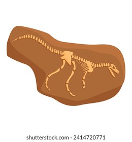 Big dinosaur fossil icon cartoon vector. Layer mud. Bone stone evolution