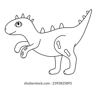 Big dinosaur in hand drawn doodle style. Vector kids illustration