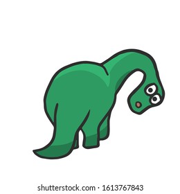 big diplodocus dinosaur rear view