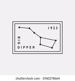 Big Dipper Black color hipster design illustration logo.