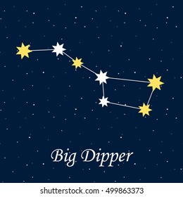 big dipper constellation astrology stars night illustration vector.