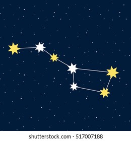 big dipper constellation astrology stars night illustration vector.