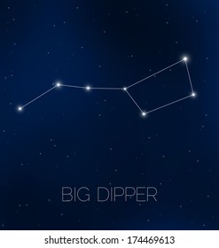 Big Dipper constellation in night sky