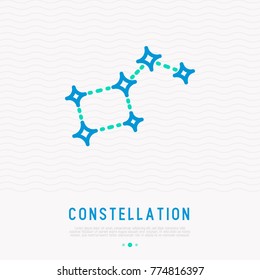 Big dipper constellation thin line icon. Modern vector illustration.