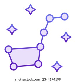 Big Dipper flat icon. Constellation Ursa Major violet icons in trendy flat style. Stars gradient style design, designed for web and app. Eps 10