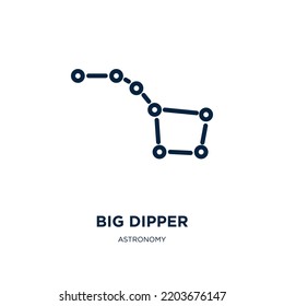 big dipper icon from astronomy collection. Thin linear big dipper, astrology, constellation outline icon isolated on white background. Line vector big dipper sign, symbol for web and mobile