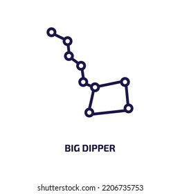 big dipper icon from astronomy collection. Thin linear big dipper, constellation, space outline icon isolated on white background. Line vector big dipper sign, symbol for web and mobile