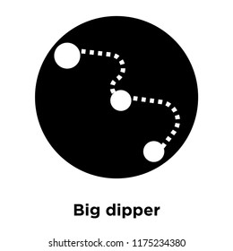 Big dipper icon vector isolated on white background, logo concept of Big dipper sign on transparent background, filled black symbol