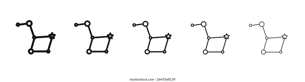 Big dipper icon vector outline set illustration sign