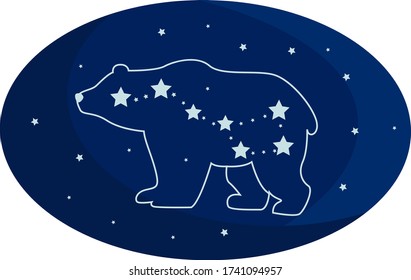 Big dipper , illustration, vector on white background