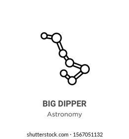Big dipper outline vector icon. Thin line black big dipper icon, flat vector simple element illustration from editable astronomy concept isolated on white background