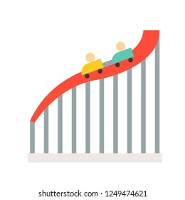 big dipper ride vector icon, amusement park related flat design