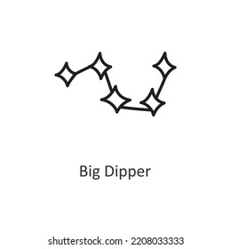 Big Dipper Vector outline Icon Design illustration. Space Symbol on White background EPS 10 File