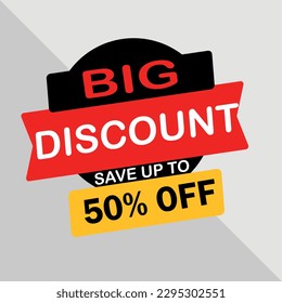 big discount banner background design. big discount banner template. illustration design. offer banner design. discount background. web banner design.