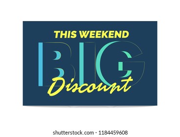 Big discount banner template design, this weekend special offer