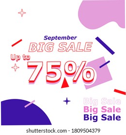 Big discount banner vector for Instagram post with modern and simple design