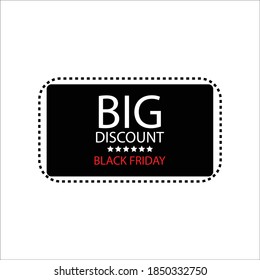 Big Discount Black Friday sale sticker  vector icon 