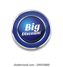 Big Discount Blue Vector Icon Button