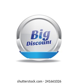 Big Discount Blue Vector Icon Button
