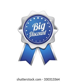 Big Discount Blue Vector Icon Design