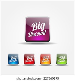 Big Discount Colorful Vector Icon Design