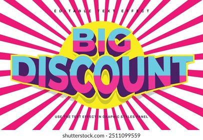 Big discount editable text effect template

