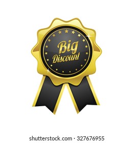Big Discount golden Vector Icon Design