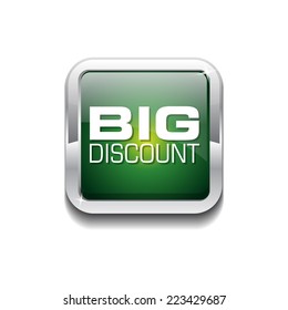 Big Discount Green Vector Icon Button