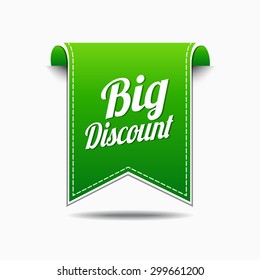 Big Discount Green Vector Icon Design