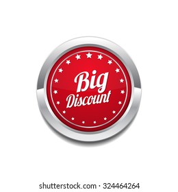 Big Discount Red Vector Icon Button