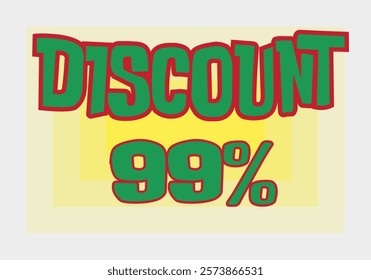 Big discount sale background. Discount illustration with large percentage numbers on a different colored background.