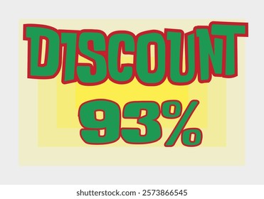 Big discount sale background. Discount illustration with large percentage numbers on a different colored background.