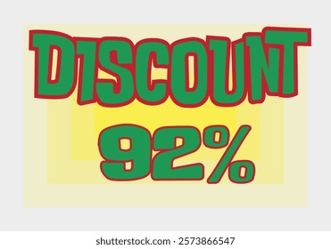 Big discount sale background. Discount illustration with large percentage numbers on a different colored background.