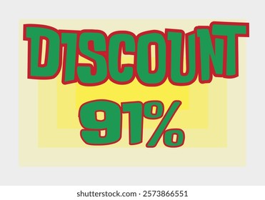 Big discount sale background. Discount illustration with large percentage numbers on a different colored background.