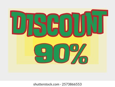 Big discount sale background. Discount illustration with large percentage numbers on a different colored background.