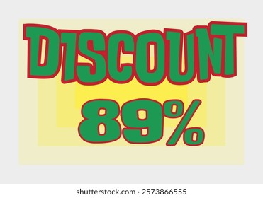 Big discount sale background. Discount illustration with large percentage numbers on a different colored background.