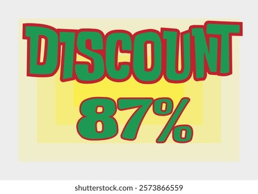 Big discount sale background. Discount illustration with large percentage numbers on a different colored background.