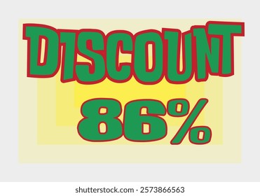 Big discount sale background. Discount illustration with large percentage numbers on a different colored background.