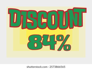 Big discount sale background. Discount illustration with large percentage numbers on a different colored background.