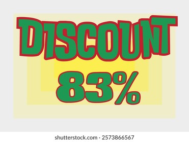 Big discount sale background. Discount illustration with large percentage numbers on a different colored background.