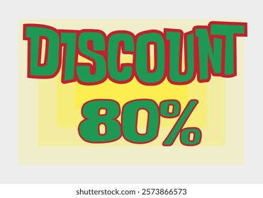 Big discount sale background. Discount illustration with large percentage numbers on a different colored background.