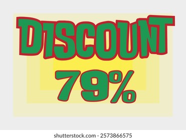 Big discount sale background. Discount illustration with large percentage numbers on a different colored background.