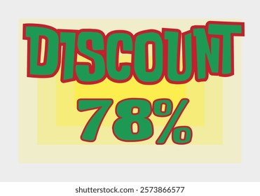 Big discount sale background. Discount illustration with large percentage numbers on a different colored background.