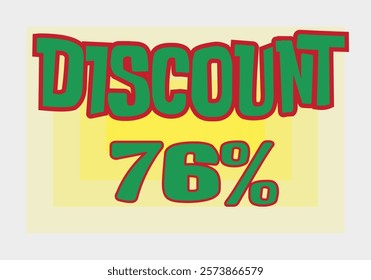 Big discount sale background. Discount illustration with large percentage numbers on a different colored background.