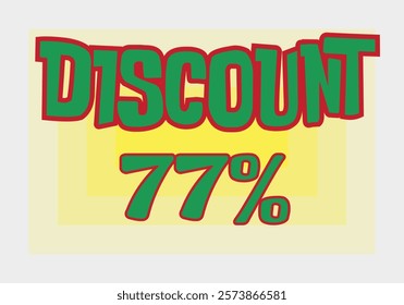 Big discount sale background. Discount illustration with large percentage numbers on a different colored background.